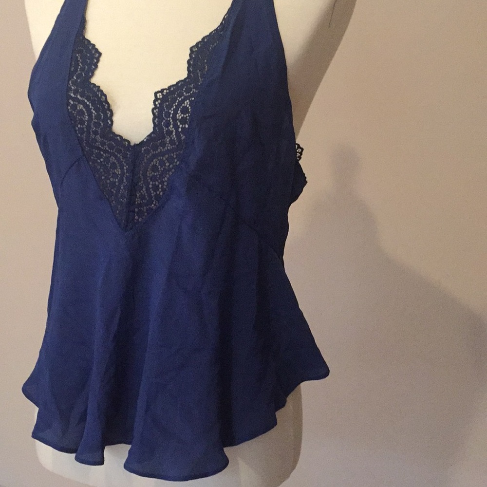 Free People “Intimately” Navy Lace Racerback Tank - Picture 6 of 8